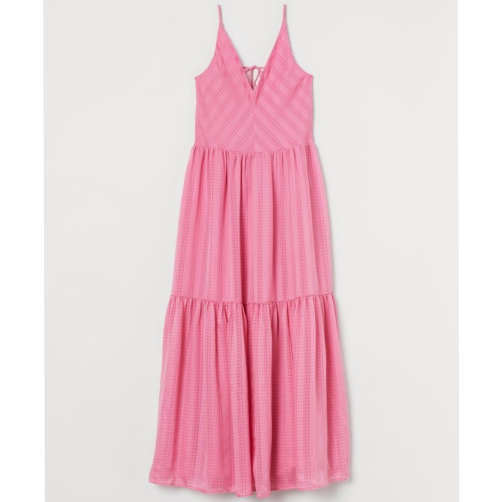 H&M Sleeveless V-Neck Back-Tie Maxi Dress sz Large